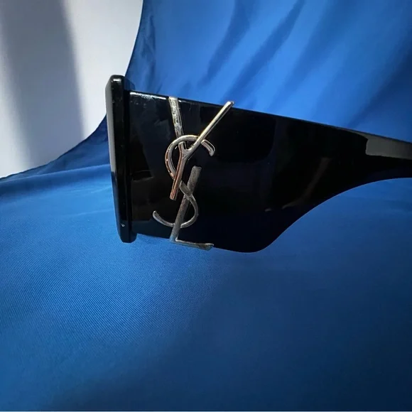 Yves Saint Laurent Black Glossy Sunglasses - Picture 5 of 10